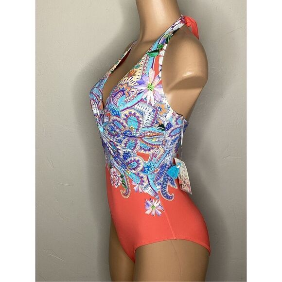 New. Johnny Was floral halter one piece swimsuit. Small. Retails $215 - Picture 6 of 13